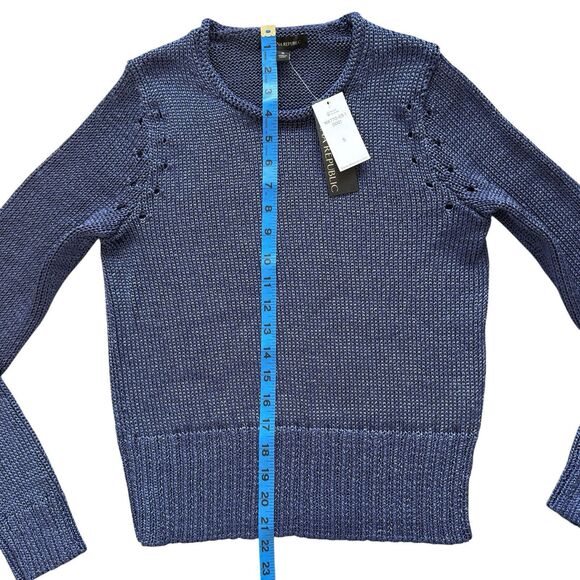 Banana Republic Sweater Womens Size S Roll Neck Blue Metallic Pullover Jumper - Picture 11 of 14